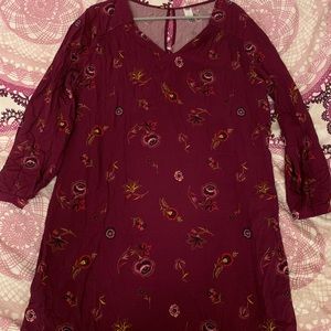 Maroon floral/paisley dress